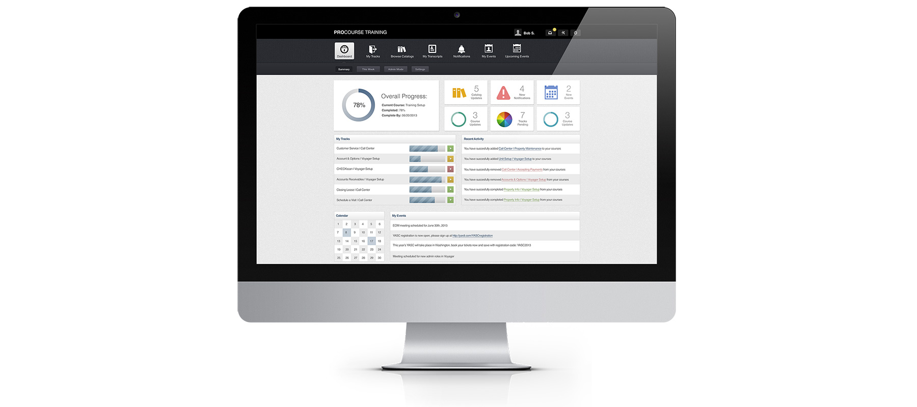 Course Training Dashboard UI