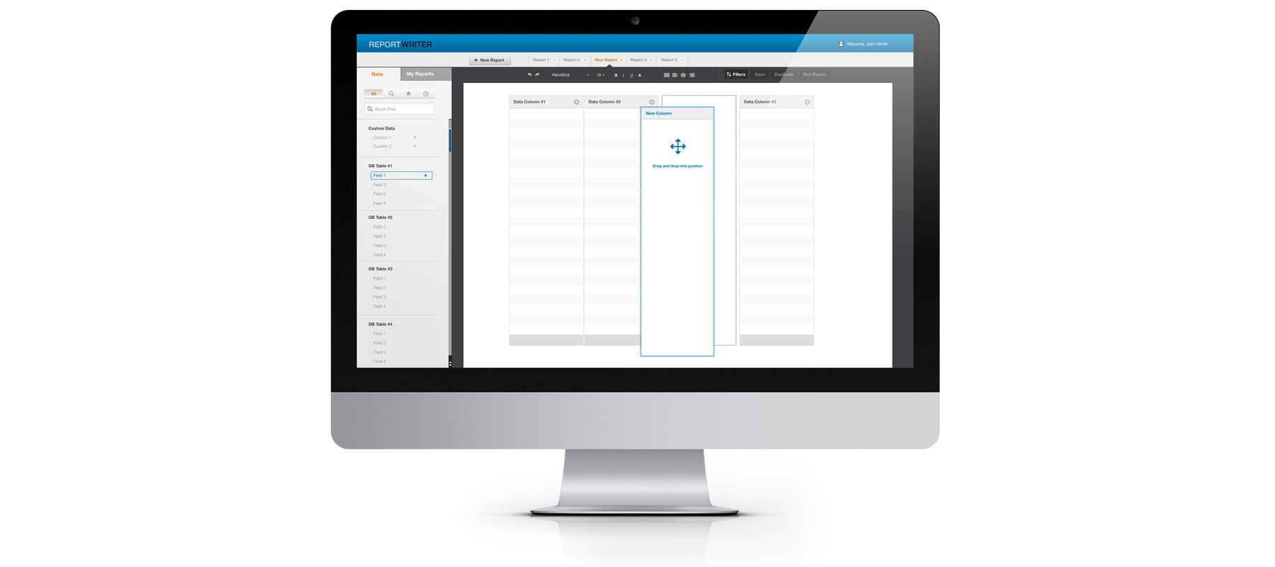 Report Writer UI: Axure Wireframe